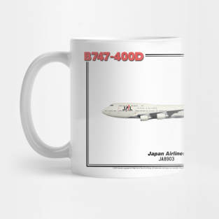 Boeing B747-400D - Japan Airlines (Art Print) Mug